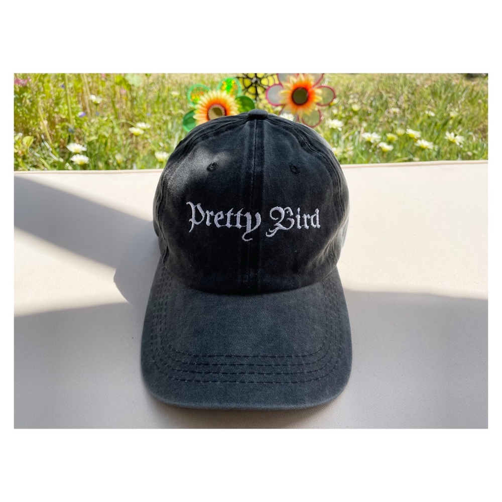 Pretty Bird Grey Stone Washed Cotton Twill Cap - Picture 5 of 13